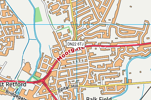 DN22 6TJ map - OS VectorMap District (Ordnance Survey)