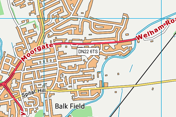 DN22 6TS map - OS VectorMap District (Ordnance Survey)