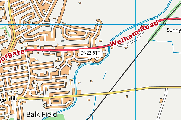 DN22 6TT map - OS VectorMap District (Ordnance Survey)