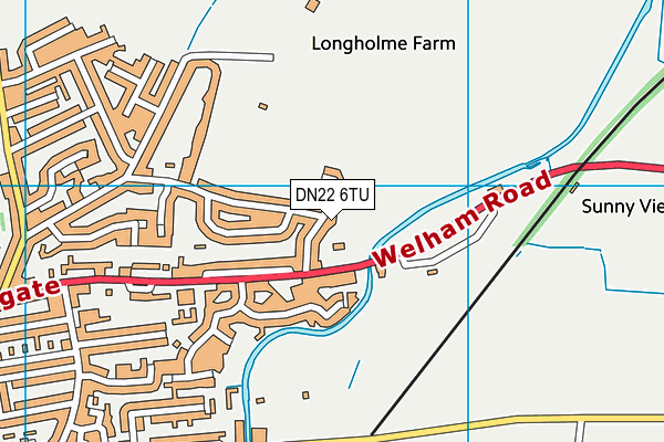 DN22 6TU map - OS VectorMap District (Ordnance Survey)