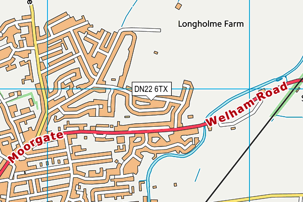 DN22 6TX map - OS VectorMap District (Ordnance Survey)