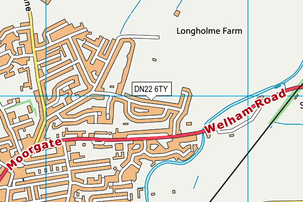DN22 6TY map - OS VectorMap District (Ordnance Survey)