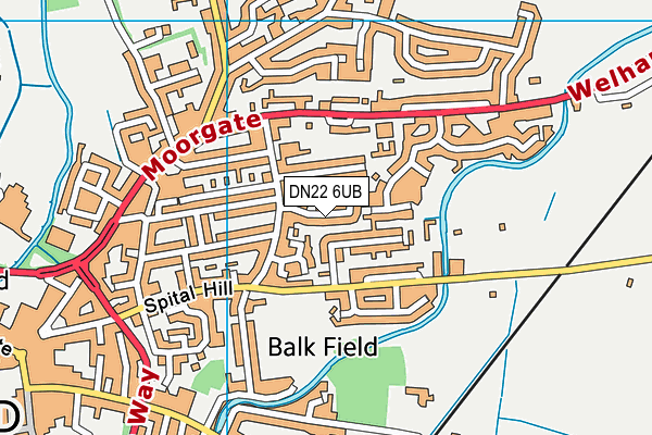 DN22 6UB map - OS VectorMap District (Ordnance Survey)