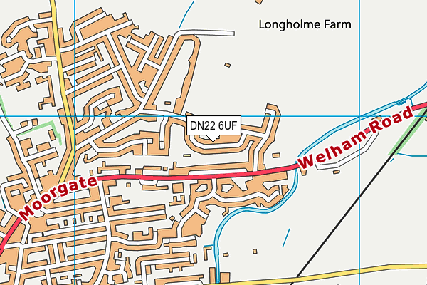 DN22 6UF map - OS VectorMap District (Ordnance Survey)