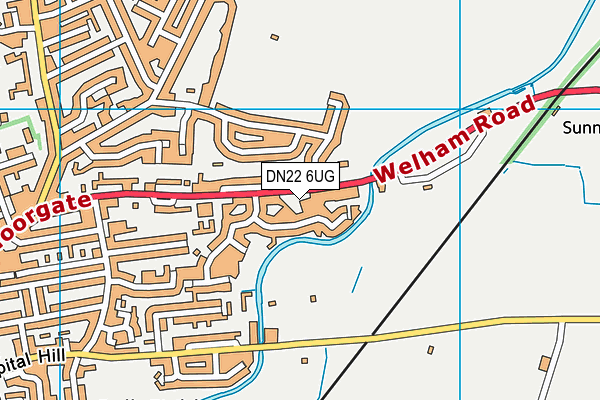 DN22 6UG map - OS VectorMap District (Ordnance Survey)