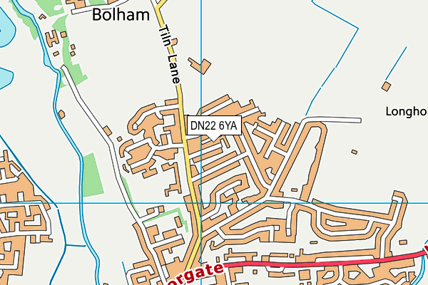 DN22 6YA map - OS VectorMap District (Ordnance Survey)