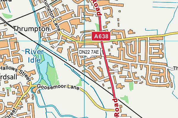 DN22 7AE map - OS VectorMap District (Ordnance Survey)