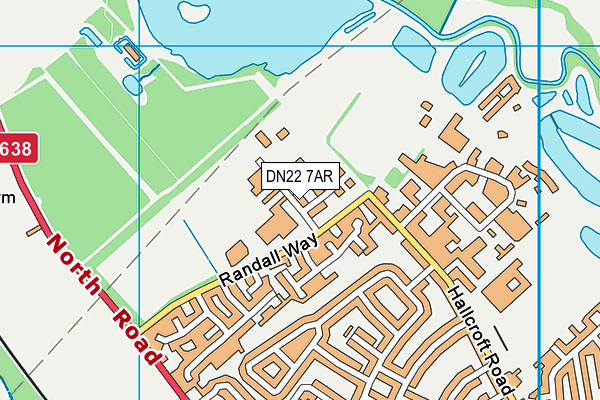 DN22 7AR map - OS VectorMap District (Ordnance Survey)