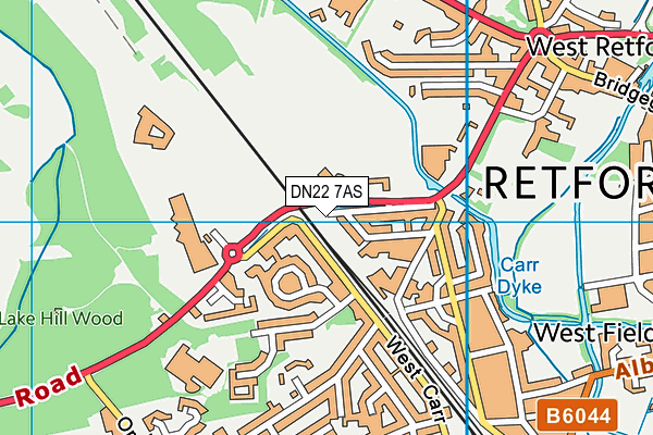 DN22 7AS map - OS VectorMap District (Ordnance Survey)