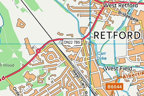 DN22 7BS map - OS VectorMap District (Ordnance Survey)