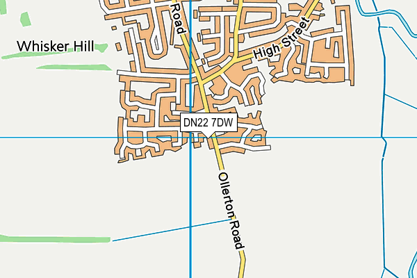 DN22 7DW map - OS VectorMap District (Ordnance Survey)