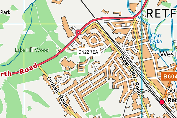 Retford Leisure Centre map (DN22 7EA) - OS VectorMap District (Ordnance Survey)