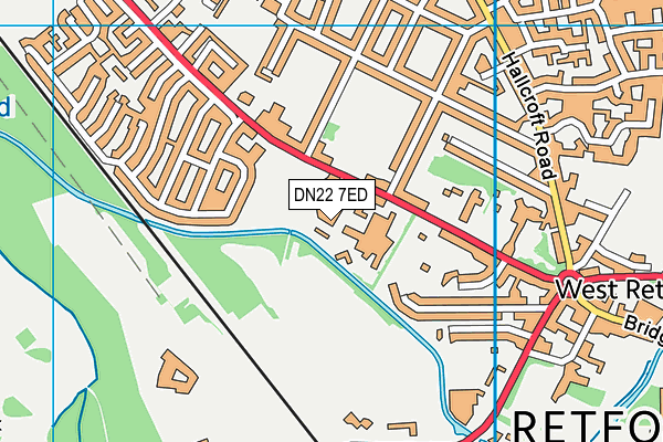 DN22 7ED map - OS VectorMap District (Ordnance Survey)