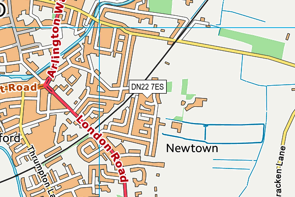 DN22 7ES map - OS VectorMap District (Ordnance Survey)
