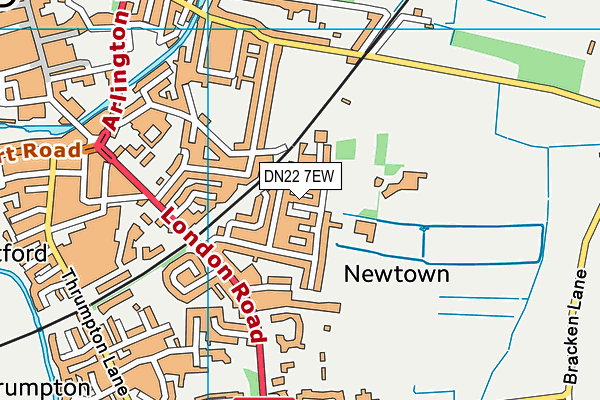 DN22 7EW map - OS VectorMap District (Ordnance Survey)