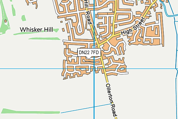 DN22 7FD map - OS VectorMap District (Ordnance Survey)