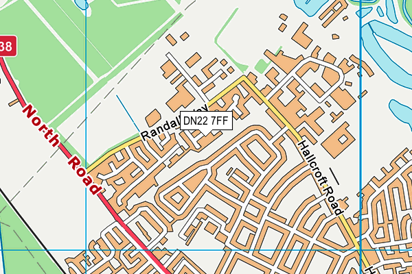 DN22 7FF map - OS VectorMap District (Ordnance Survey)