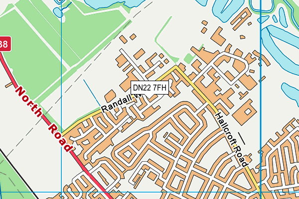DN22 7FH map - OS VectorMap District (Ordnance Survey)