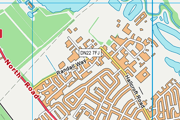 DN22 7FJ map - OS VectorMap District (Ordnance Survey)