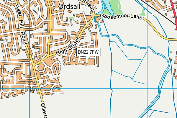 DN22 7FW map - OS VectorMap District (Ordnance Survey)