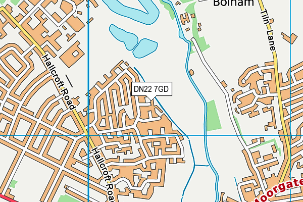 DN22 7GD map - OS VectorMap District (Ordnance Survey)