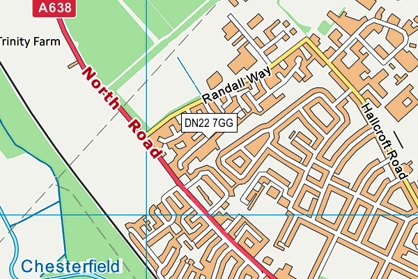 DN22 7GG map - OS VectorMap District (Ordnance Survey)