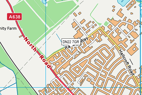 DN22 7GR map - OS VectorMap District (Ordnance Survey)