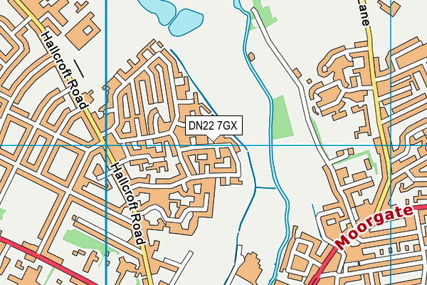 DN22 7GX map - OS VectorMap District (Ordnance Survey)