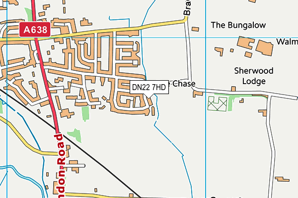 DN22 7HD map - OS VectorMap District (Ordnance Survey)