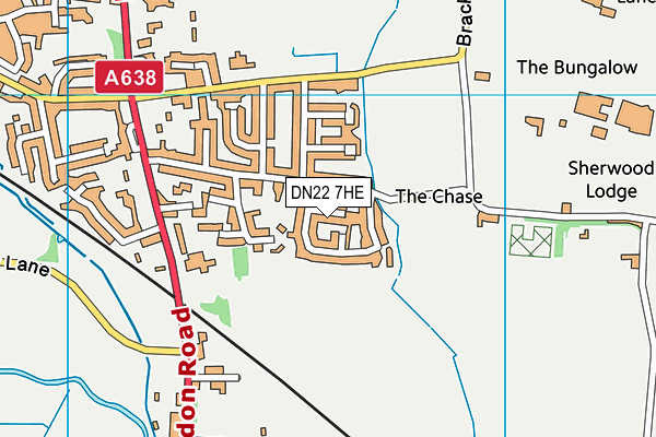 DN22 7HE map - OS VectorMap District (Ordnance Survey)