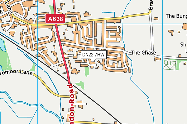DN22 7HW map - OS VectorMap District (Ordnance Survey)