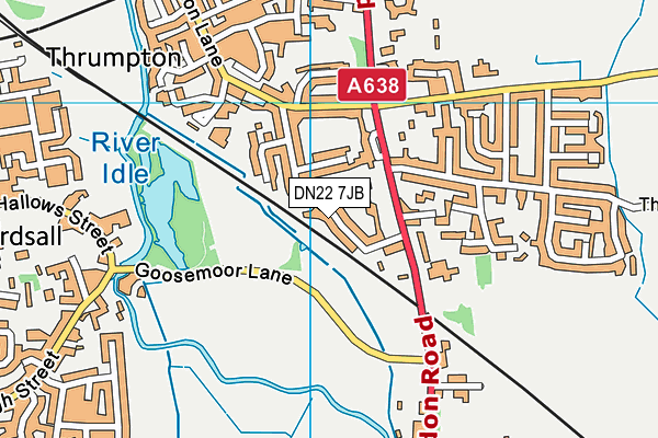 DN22 7JB map - OS VectorMap District (Ordnance Survey)