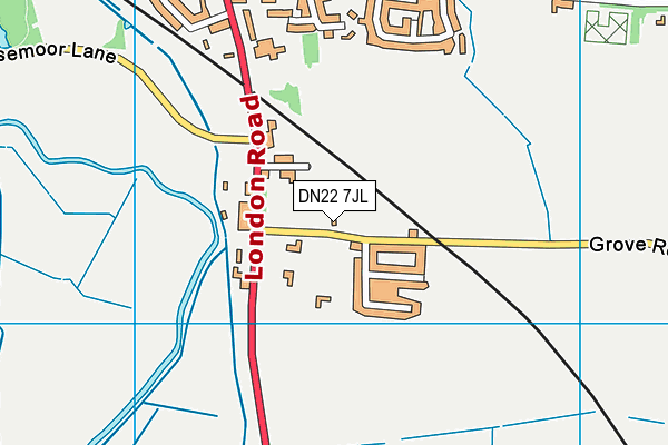 DN22 7JL map - OS VectorMap District (Ordnance Survey)