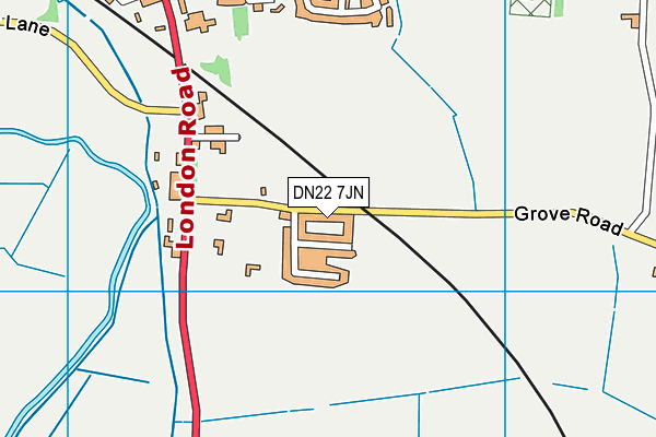 DN22 7JN map - OS VectorMap District (Ordnance Survey)