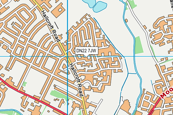 DN22 7JW map - OS VectorMap District (Ordnance Survey)