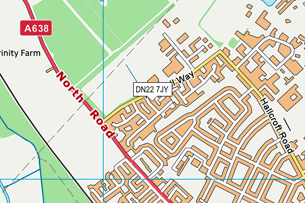 DN22 7JY map - OS VectorMap District (Ordnance Survey)