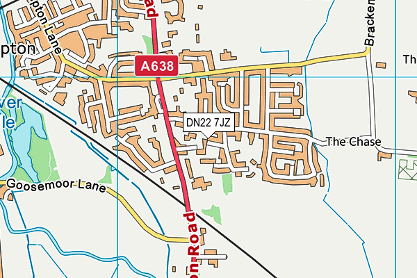 DN22 7JZ map - OS VectorMap District (Ordnance Survey)