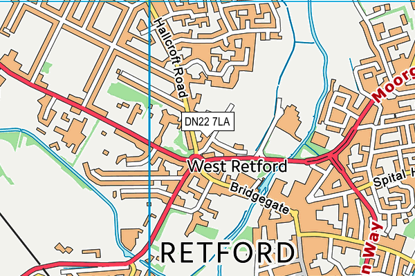 Retford Cricket Club map (DN22 7LA) - OS VectorMap District (Ordnance Survey)