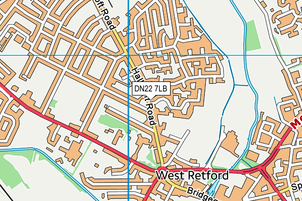 DN22 7LB map - OS VectorMap District (Ordnance Survey)