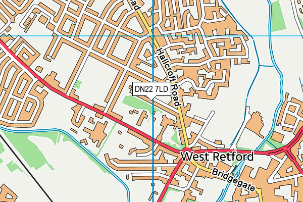 DN22 7LD map - OS VectorMap District (Ordnance Survey)