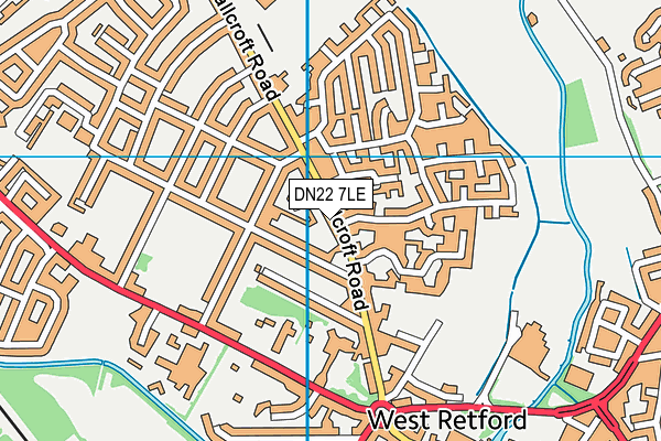 DN22 7LE map - OS VectorMap District (Ordnance Survey)