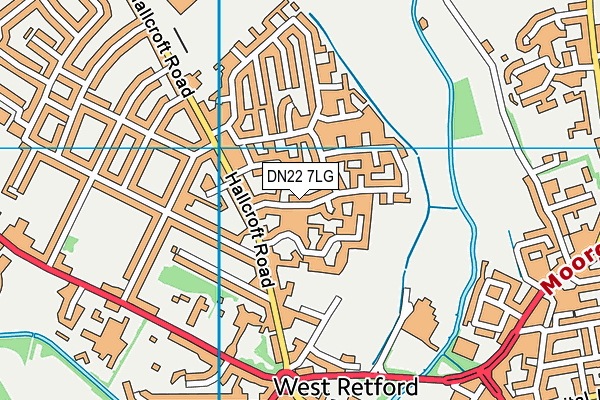 DN22 7LG map - OS VectorMap District (Ordnance Survey)