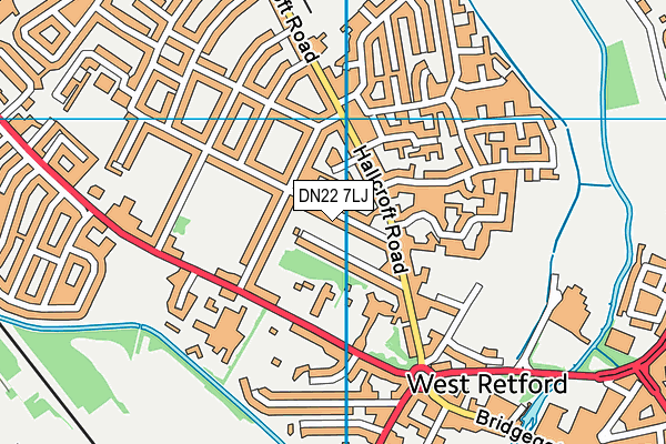 DN22 7LJ map - OS VectorMap District (Ordnance Survey)