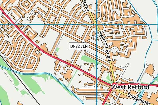 DN22 7LN map - OS VectorMap District (Ordnance Survey)