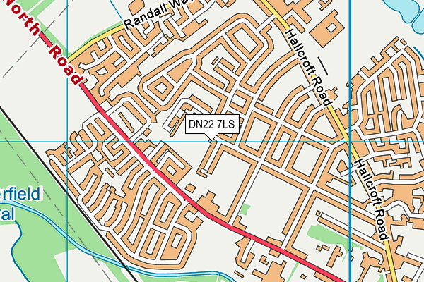 DN22 7LS map - OS VectorMap District (Ordnance Survey)
