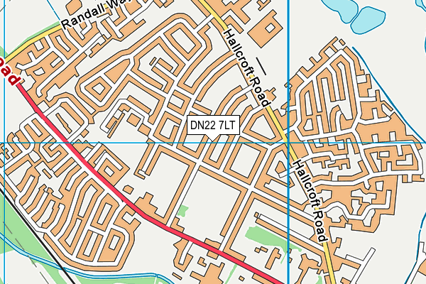 DN22 7LT map - OS VectorMap District (Ordnance Survey)