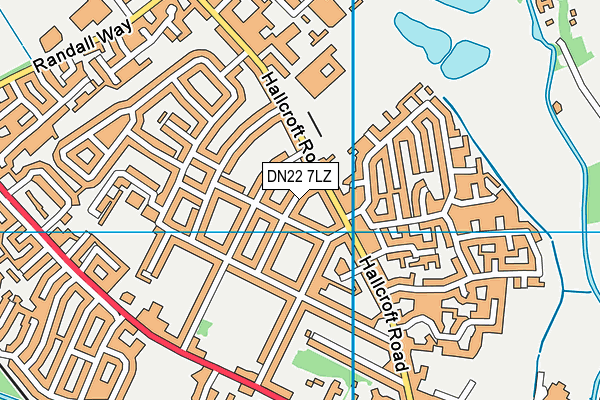 DN22 7LZ map - OS VectorMap District (Ordnance Survey)