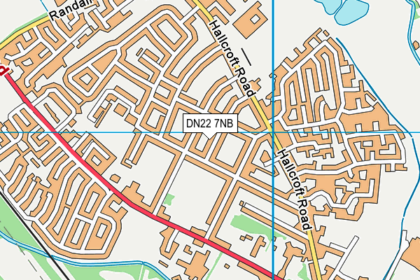 DN22 7NB map - OS VectorMap District (Ordnance Survey)