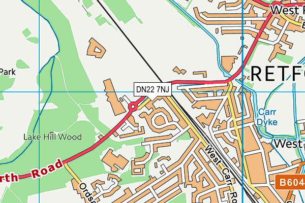 St Giles School map (DN22 7NJ) - OS VectorMap District (Ordnance Survey)
