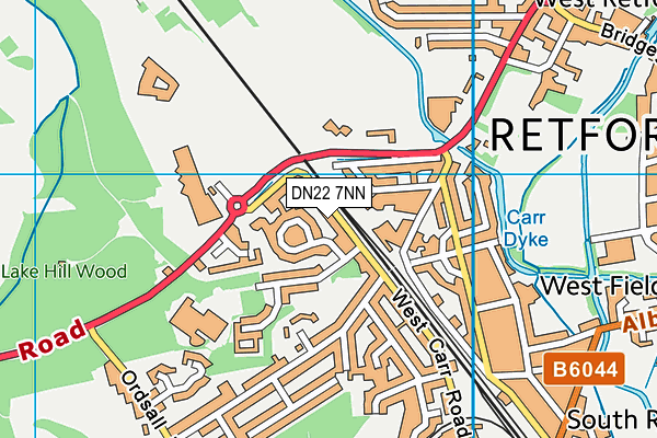 Retford Leisure Centre (Closed) map (DN22 7NN) - OS VectorMap District (Ordnance Survey)